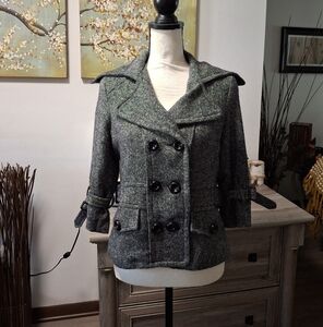 Songs Of Love Tweed Peacoat Womens Medium